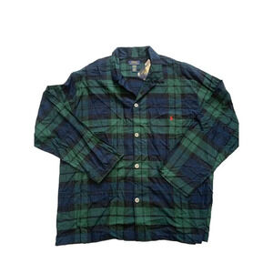 Polo Ralph Lauren Men's Green Plaid Long Sleeve Button Up Pajama Shirt XL NWT